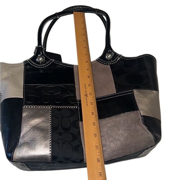 Coach Bleeker Gray and Black Patchwork Women's Bag F14045 with Coach Box - Picture 11 of 16